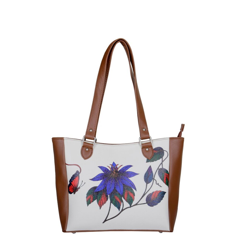 Printed Vegan Leather Shoulder Tote Bag for Women–Sling Bag Daily Use Purse